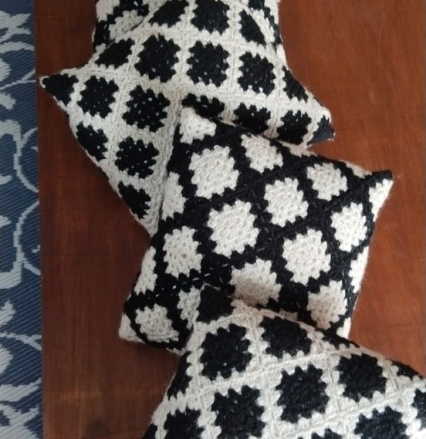 Crochel Granny Square Pillow Cover