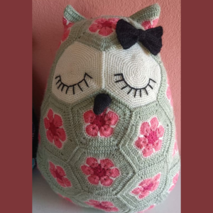Maggie the African flower Owl pillow