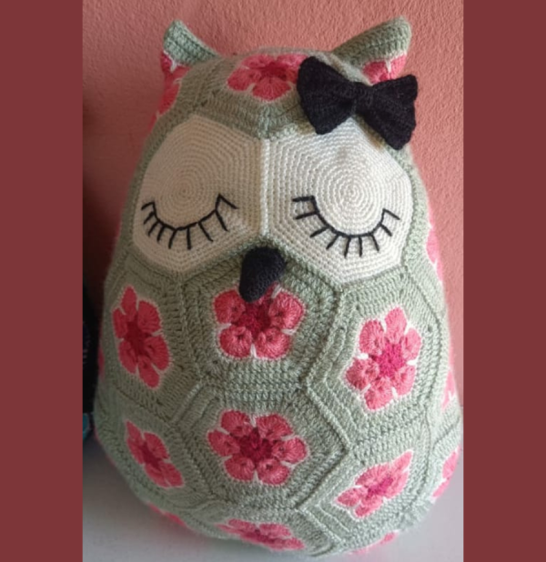 Maggie the African flower Owl pillow