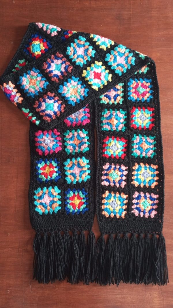 multicoured crochet muffler